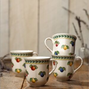 New in Box Villeroy & Boch French Garden 4-Pc. Mug Set NWT